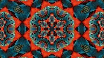 Stunning Abstract Kaleidoscope Background. Unique Multicolor Mosaic Texture in Seamless Geometric Pattern photo