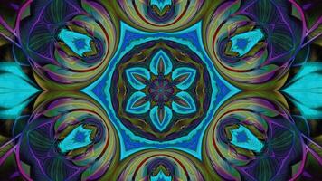 Stunning Abstract Kaleidoscope Background. Unique Multicolor Mosaic Texture in Seamless Geometric Pattern photo