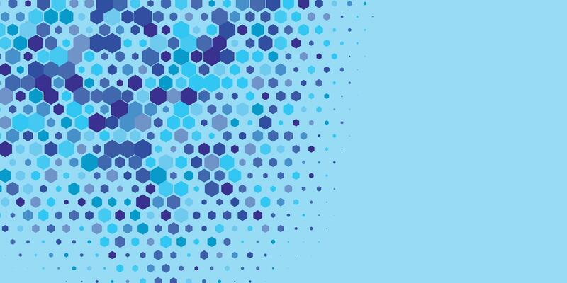 Geometric Multi size Hexagon with multi Color Background
