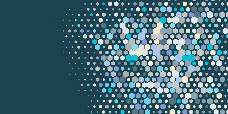 Geometric Multi size Hexagon with multi Color Background