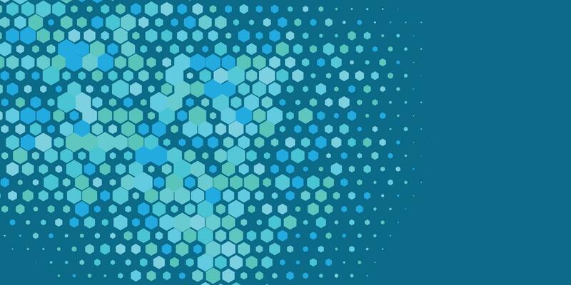 Geometric Multi size Hexagon with multi Color Background