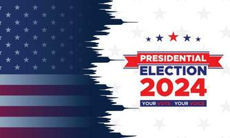 votar 2024. presidencial elección día en unido estados elección 2024 EE.UU. político elección Campaña bandera. fondo, correo, bandera, tarjeta, póster diseño con votar día noviembre 5 5 nosotros vector