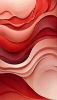 AI generated Warm abstract waves wallpaper, modern layered design, elegant red tones texture, ai generated photo