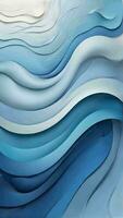 AI generated Cold abstract waves wallpaper, modern layered design, elegant blue tones texture, ai generated photo