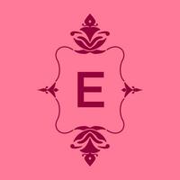 letter E classic beauty vintage initial vector logo frame design