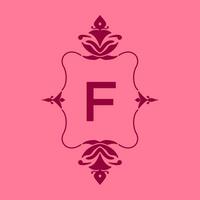 letter F classic beauty vintage initial vector logo frame design