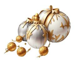 AI generated graphics of a beautiful  christmas bauble on a white background photo