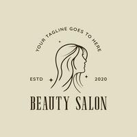 women logo line art simple minimalist vector illustration template icon graphic design. beauty salon sign or symbol for business