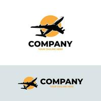 Silhouette of plane logo design template vector