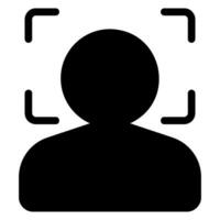face recognition glyph icon vector