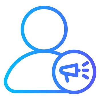 icono de gradiente de megáfono vector