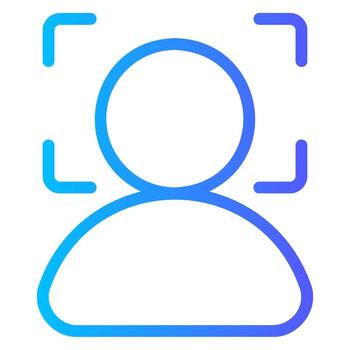 cara reconocimiento degradado icono vector