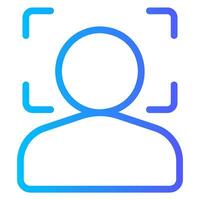 face recognition gradient icon vector