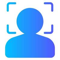 face recognition gradient icon vector