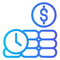 time is money gradient icon vector