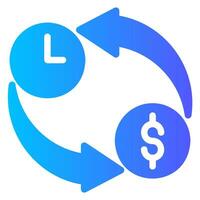 time is money gradient icon vector