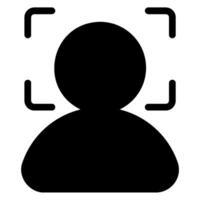 face recognition glyph icon vector