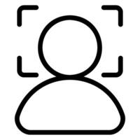 face recognition line icon vector