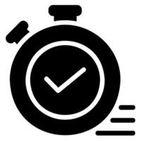 on time glyph icon vector