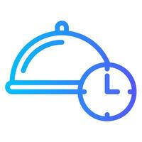 lunch time gradient icon vector