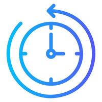 rewind gradient icon vector