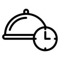 lunch time line icon vector