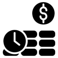 time is money glyph icon vector