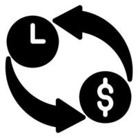 time is money glyph icon vector