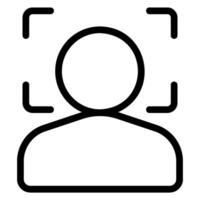 face recognition line icon vector