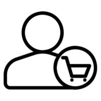 shopping line icon vector
