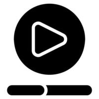 icono de glifo de reproductor de video vector