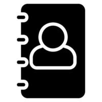 contact book glyph icon vector