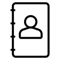 contact book line icon vector