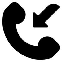 incoming call glyph icon vector