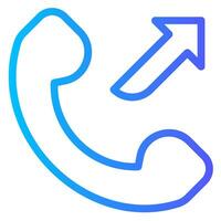 outcoming call gradient icon vector