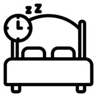 bed time line icon vector