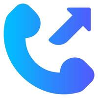 outcoming call gradient icon vector