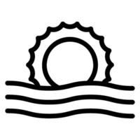 sunset line icon vector