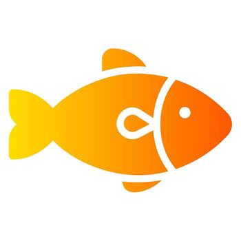 icono de gradiente de pescado vector