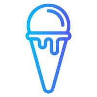 ice cream cone gradient icon vector