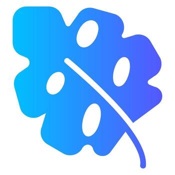 monstera hoja degradado icono vector