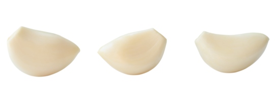 Set of peeled garlic cloves isolated with clipping path in png file format