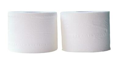 Two white tissue rolls in set isolated on white background with clipping path photo