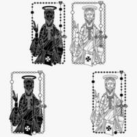 Vector design of Apostle Saint James with old parchment, Apostle Saint James with Christian rosary as a frame