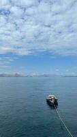 Tranquil ocean voyage on a peaceful summer day photo