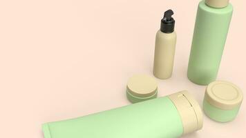 el productos cosméticos paquete para belleza o piel cuidado concepto 3d representación. foto