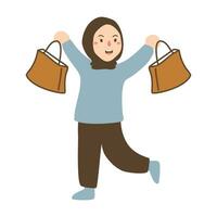 people carrying shopping bags illustration vector