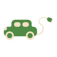 electric car charging eco bio icon element vector