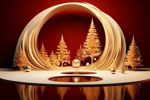 Navidad saludo tarjeta. festivo decoración en bokeh antecedentes. nuevo año concepto generado con ai foto