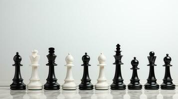 Chess pieces on chessboard, Concept for Leadership, teamwork, partnership, business strategy, decision and competition., AI Generative photo